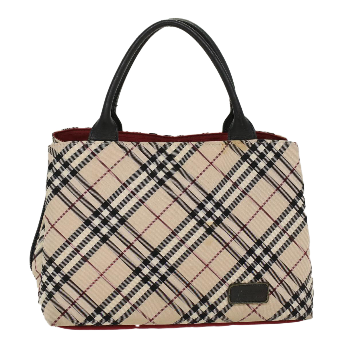 Burberry Nova Check Hand Bag Nylon Beige Auth Bs6609